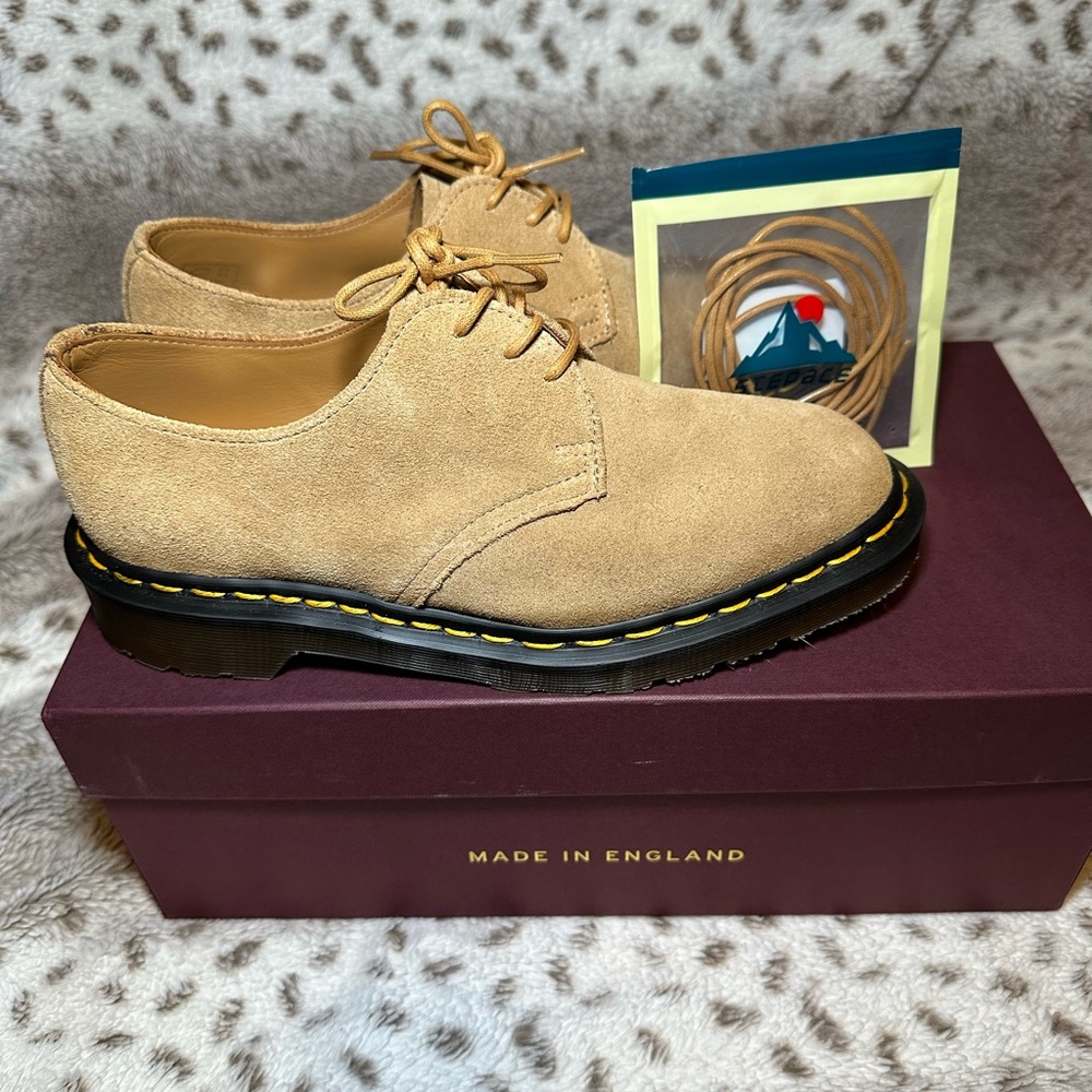 NWB Dr. Martens 1461 Almond Beige Buck Suede Oxfords